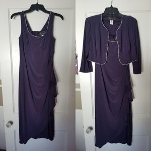 Rouched purple dress